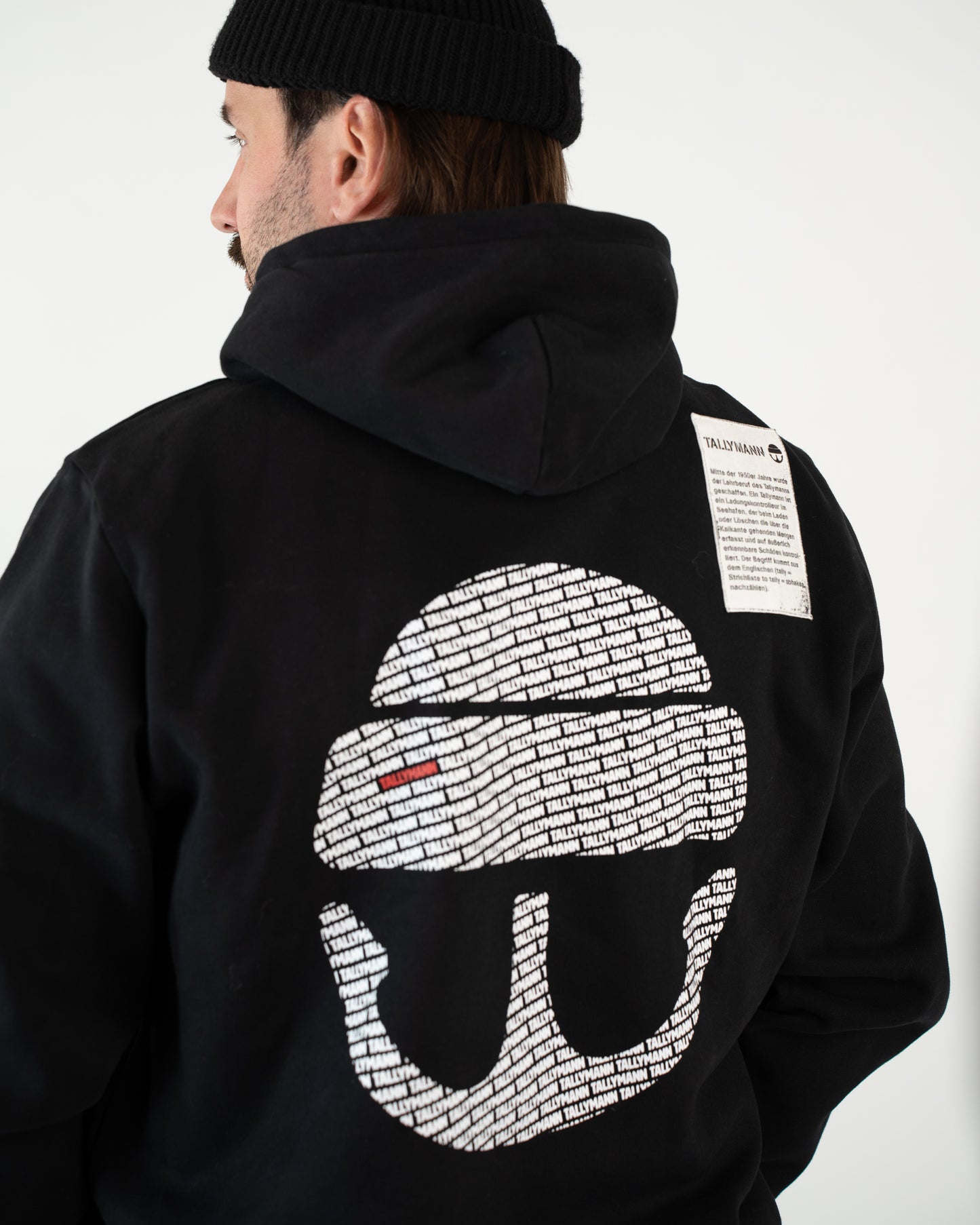 Tallymann Pattern Hoodie Herren schwarz