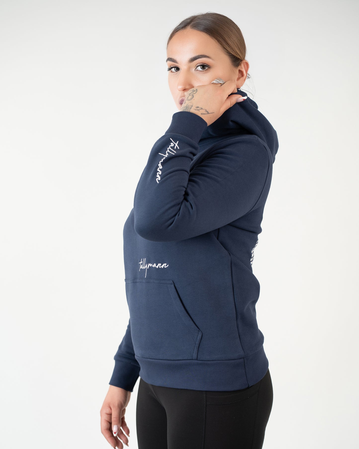 Tallymann Pattern Hoodie Damen marine