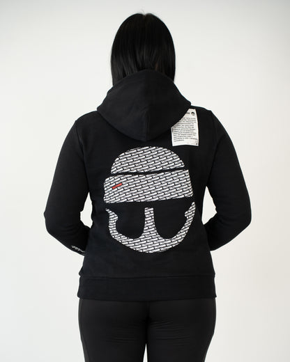 Tallymann Pattern Hoodie Damen schwarz